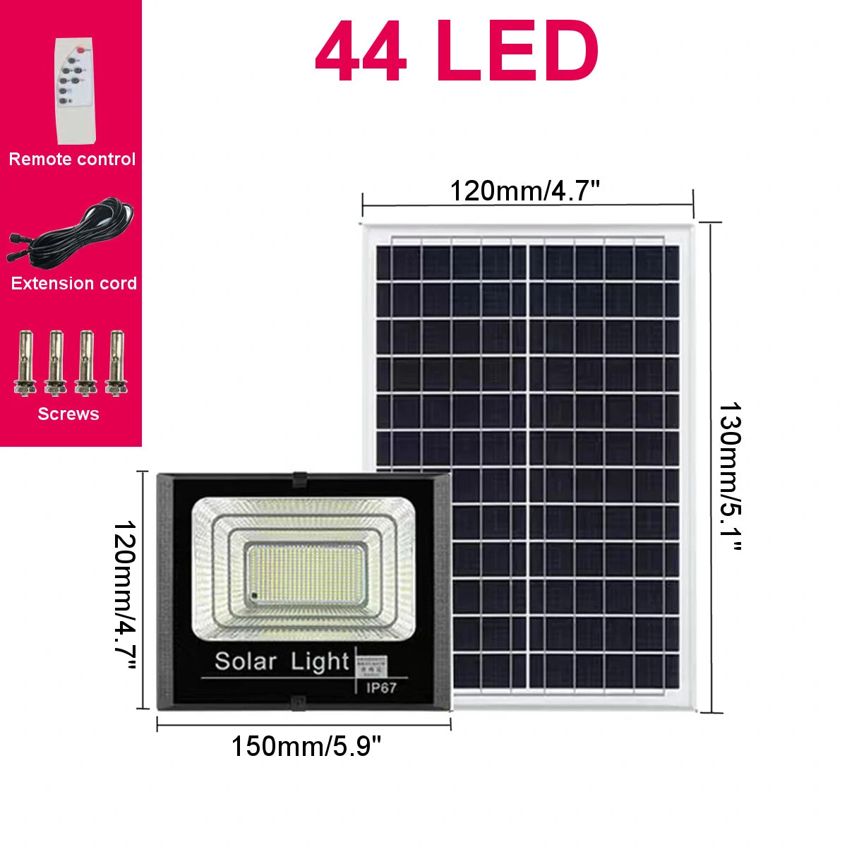 44/170LED Solar Wall Lights Outdoor Waterproof Infrared Garden Lamp Remote control waterproof timing induction light — view 3