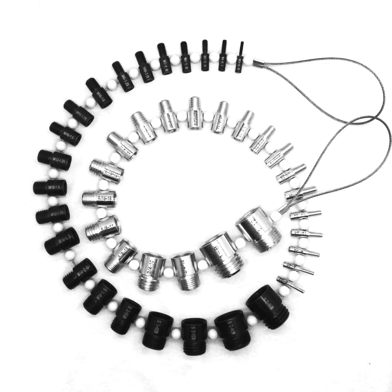 44PCS Thread Checker Nut & Bolt SWTC-44 Bundle 23 Inch & 21 Metric Sizes Stainless Steel Male Female Gauges Nut and Bolt Checker Set White & Black — view 8