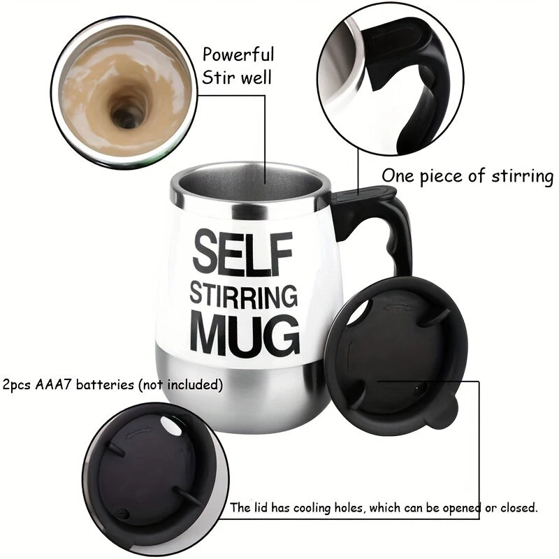 450ml Electric Self Stirring Magnetic Stainless Steel Coffee Mug Coffee Milk Mixing Cup Blender Lazy Smart Mixer Thermal Cup — view 6