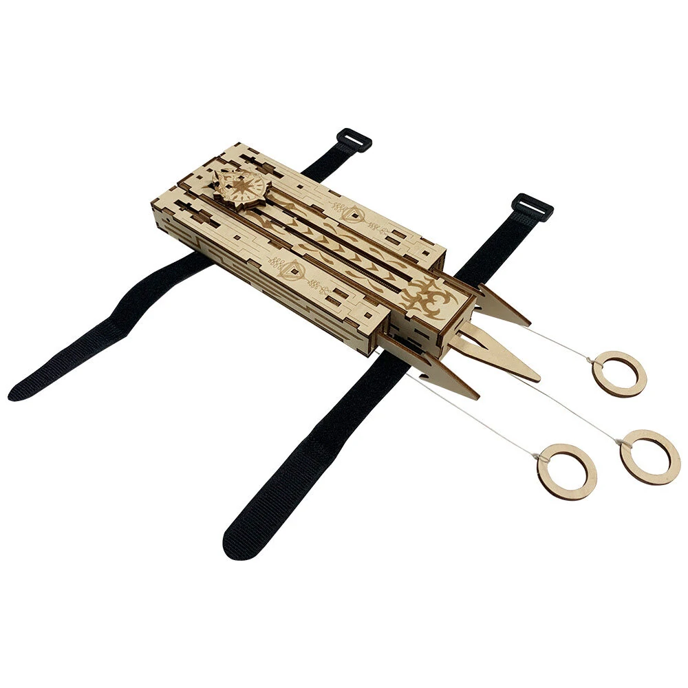48Pcs DIY Assassin Sleeve Staple Sword Toys Model Game Accessories Handmade Wood Construction Projectile — view 3