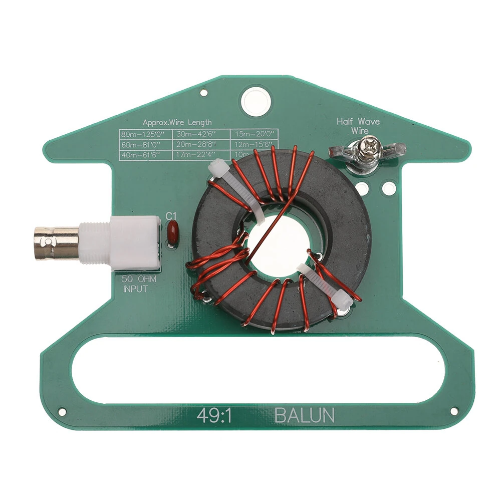 49:1 Balun Transformer HF Reception Antenna BNC Female Connector 5-35MHz Frequency Range 50W Power Rating Lightweight — image 1