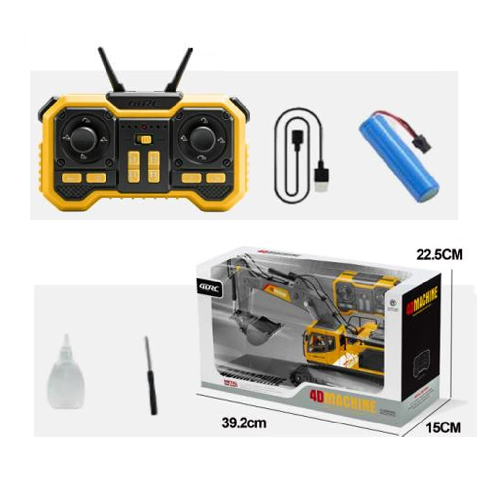 4DRC E3-3 18CH RC Simulation Engineering Model Excavator RTR RC Car Screw Rod Excavator Spray Effects Alloy Bracket Children Toys — view 3