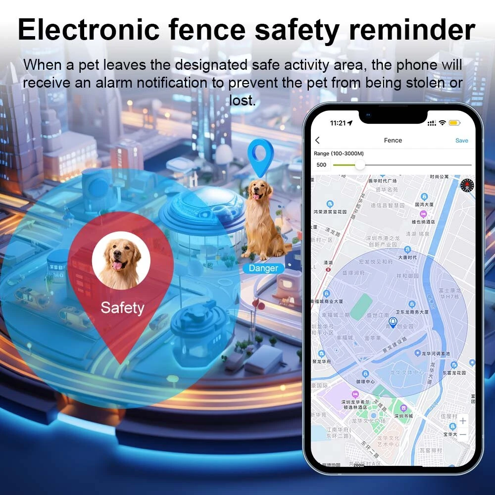 4G LTE Pet GPS Tracker IP66 Waterproof with Long Standby Real Time Tracking for Dogs Cats Electronic Fence Anti-Lost Device — view 4