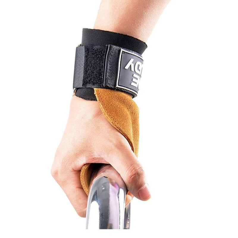 4mm Thickness Fitness Enhance Hand Support Cowhide Soft Material Anti-skid Push-pull Back Auxiliary Horizontal Bar for Gym Strength Training — view 2