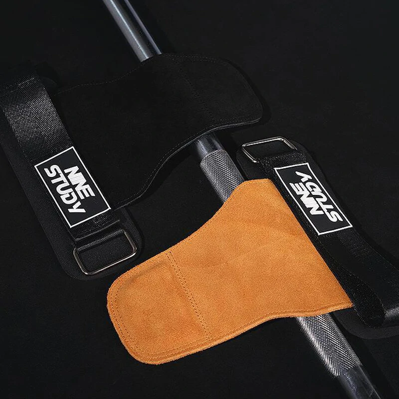 4mm Thickness Fitness Enhance Hand Support Cowhide Soft Material Anti-skid Push-pull Back Auxiliary Horizontal Bar for Gym Strength Training — view 5