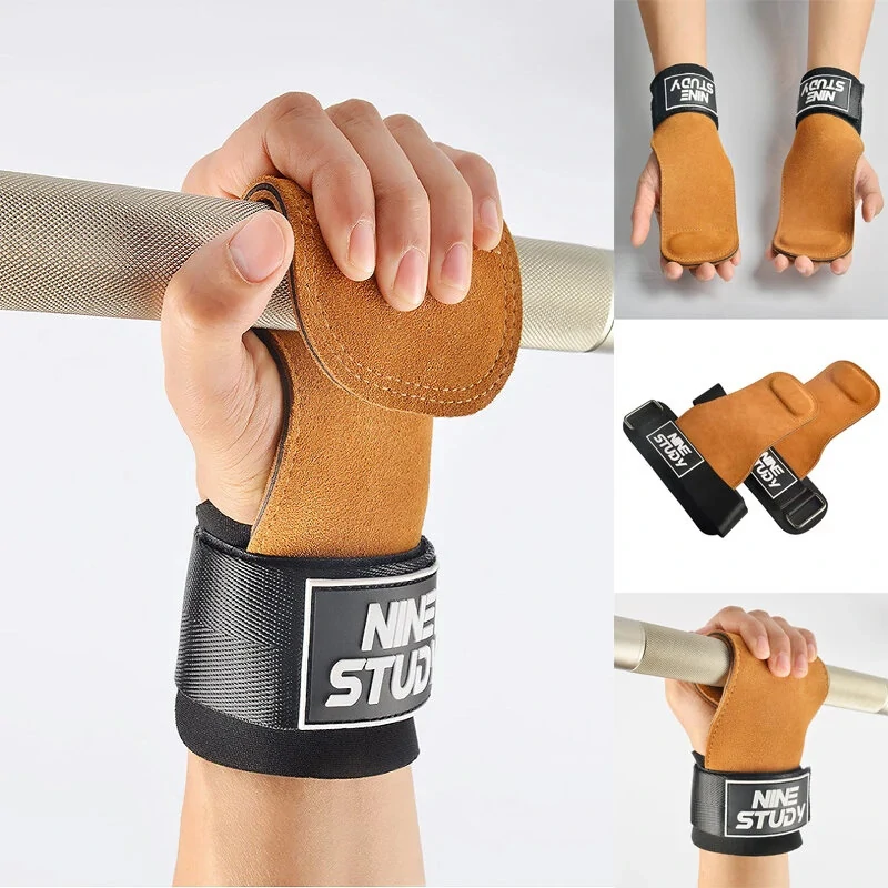 4mm Thickness Fitness Enhance Hand Support Cowhide Soft Material Anti-skid Push-pull Back Auxiliary Horizontal Bar for Gym Strength Training — view 9