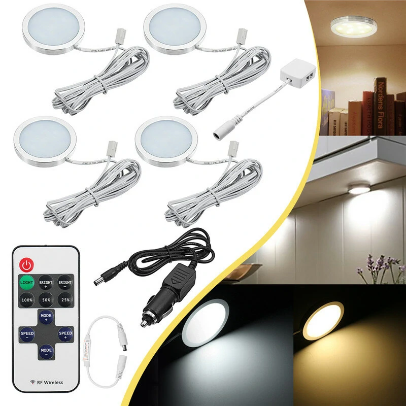 4pcs 12V LED Recessed Down Cabinet Light RV Ceiling Roof Camper Trailer Boat Lamp — image 1