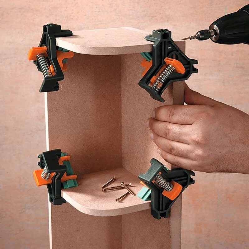 4pcs 90 Degree Corner Clamp Adjustable Right Angle Clamp Woodworking Clip Clamp — view 4