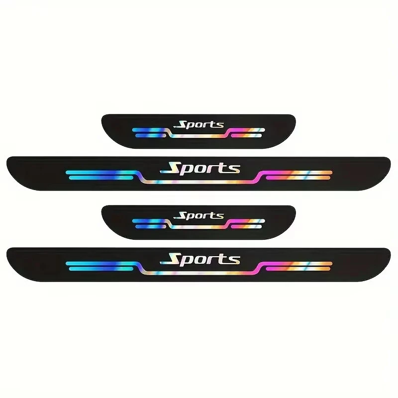 4pcs Car Anti Scratch Door Sill Protector Sticker Strip Car Threshold Protection Bumper Film Sticker for Car SUV Pickup Truck — view 2