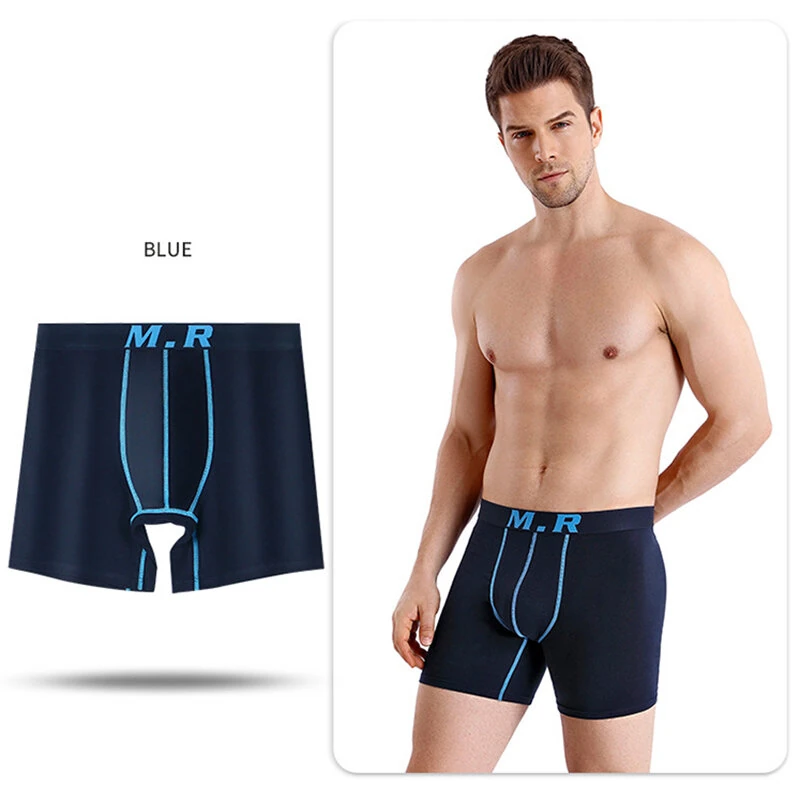 4pcs Cotton Men's Underwear Set Lengthened Anti-wear Comfortable Breathable Sports Boxer Briefs Underwear Set — view 10