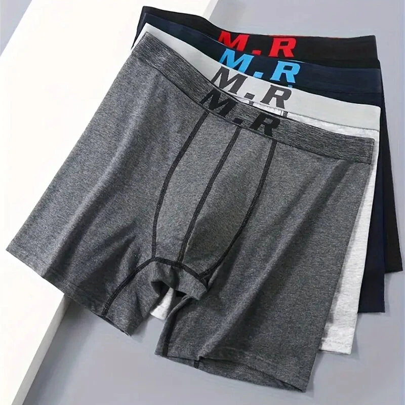 4pcs Cotton Men's Underwear Set Lengthened Anti-wear Comfortable Breathable Sports Boxer Briefs Underwear Set — view 7