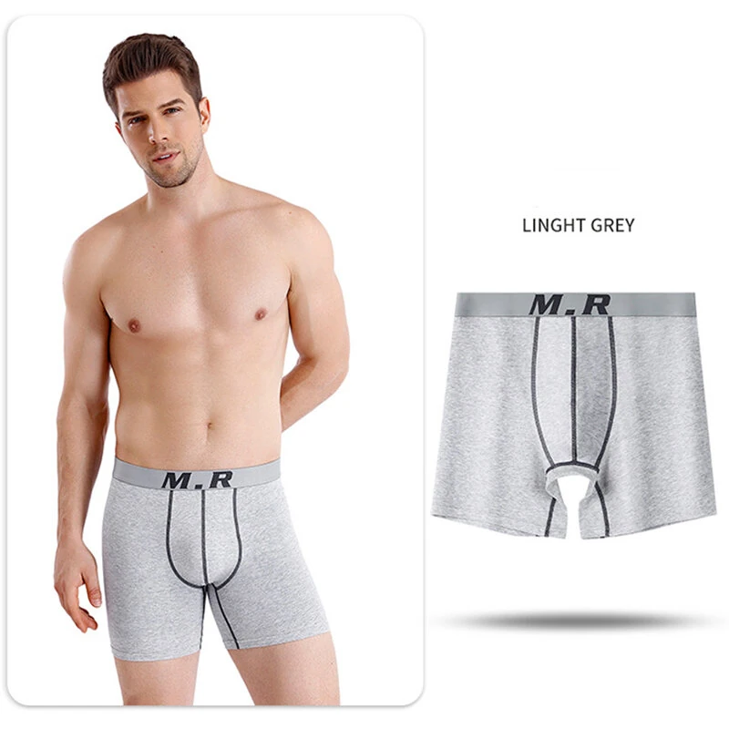 4pcs Cotton Men's Underwear Set Lengthened Anti-wear Comfortable Breathable Sports Boxer Briefs Underwear Set — view 9
