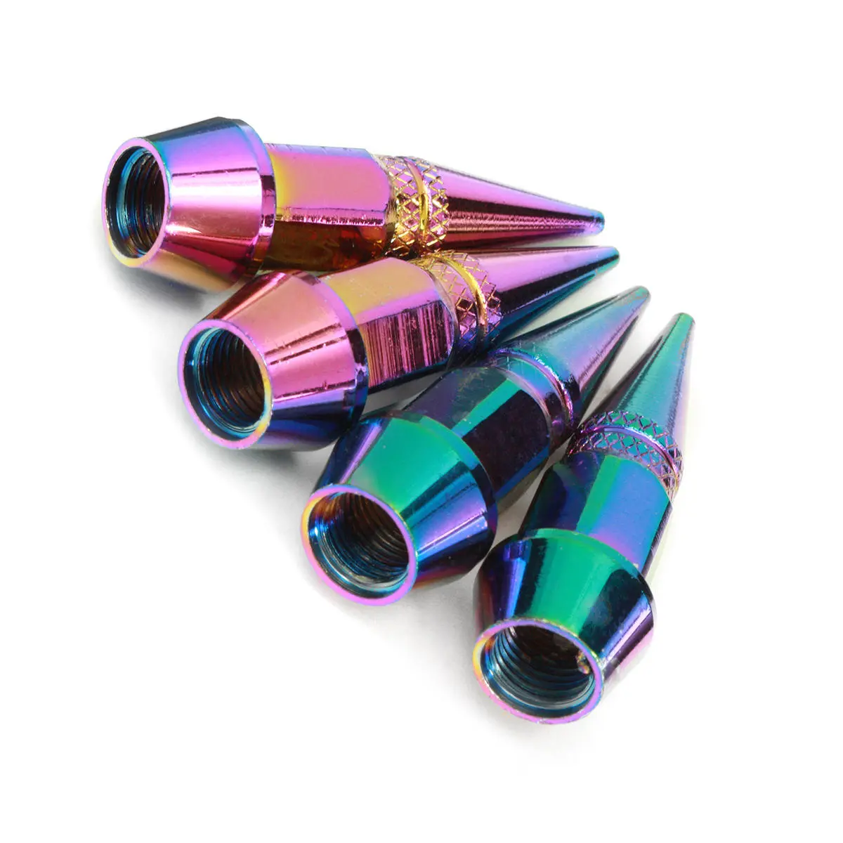 4pcs Long Spiked Valve Colorful Stem Cap Aluminum Car Tire Wheel Air Nozzle Thre — view 3