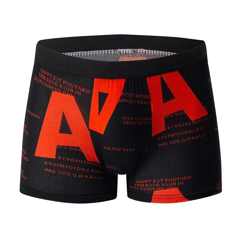 4pcs Men's Boxer Briefs Fashion Printed Underwear Comfortable Breathable Casual Shortie Panties — view 4