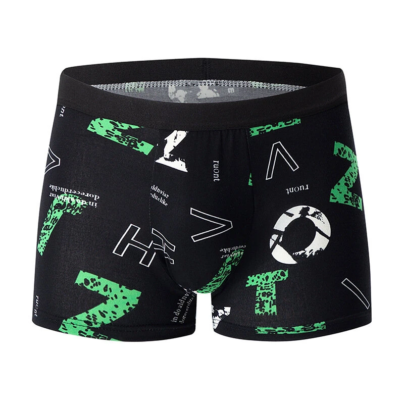 4pcs Men's Boxer Briefs Fashion Printed Underwear Comfortable Breathable Casual Shortie Panties — view 5