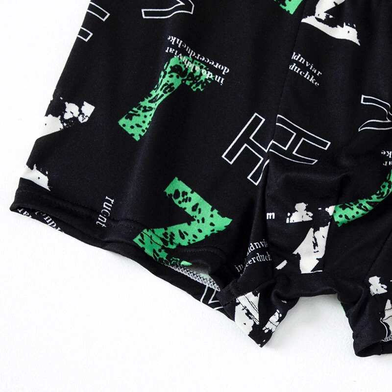 4pcs Men's Boxer Briefs Fashion Printed Underwear Comfortable Breathable Casual Shortie Panties — view 6