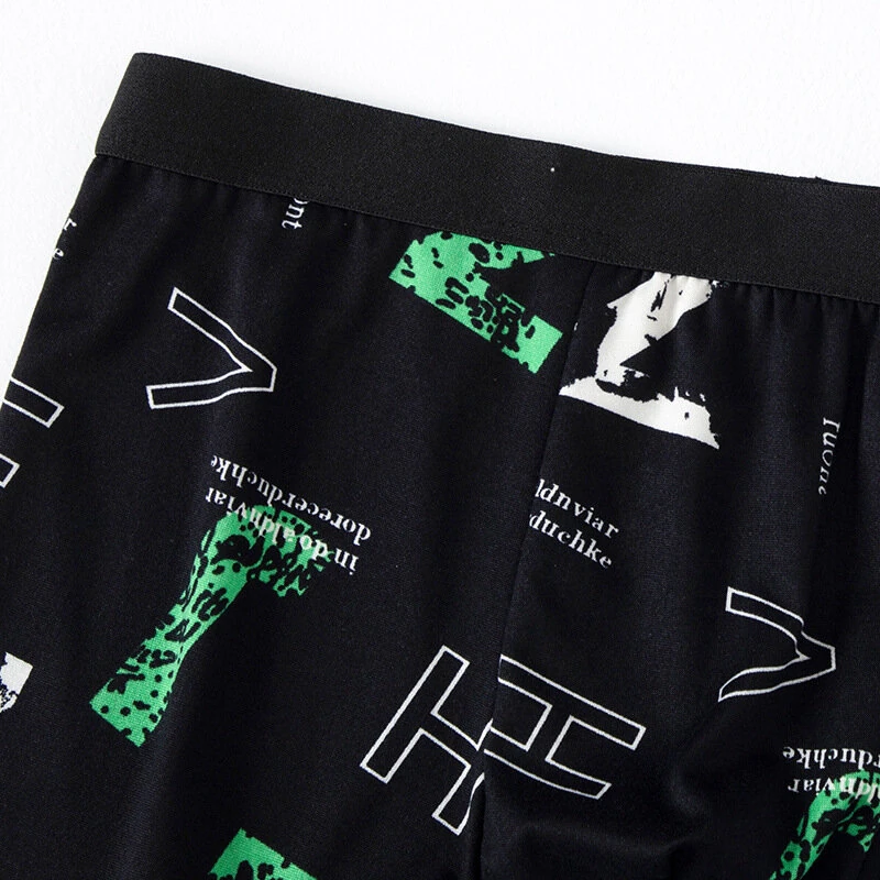 4pcs Men's Boxer Briefs Fashion Printed Underwear Comfortable Breathable Casual Shortie Panties — view 7