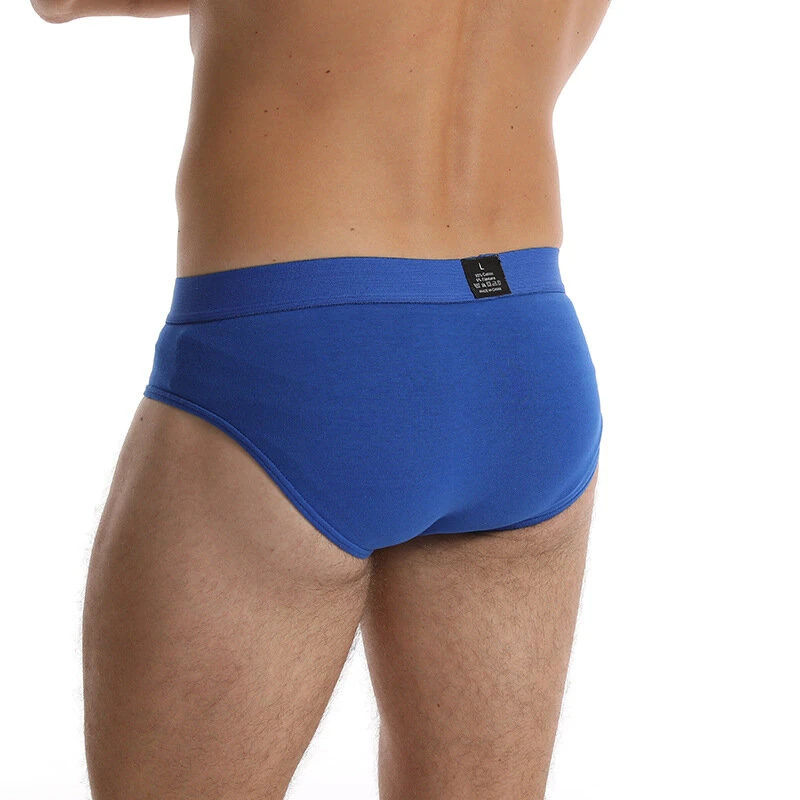 4pcs Men's Cotton Briefs Breathable Solid Color Panties Men Underwear Comfortable Loose Fit Underpants — view 3