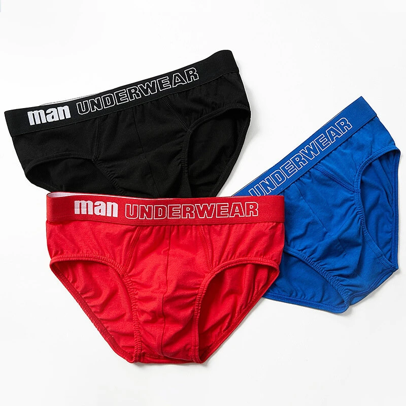 4pcs Men's Cotton Briefs Breathable Solid Color Panties Men Underwear Comfortable Loose Fit Underpants — view 7