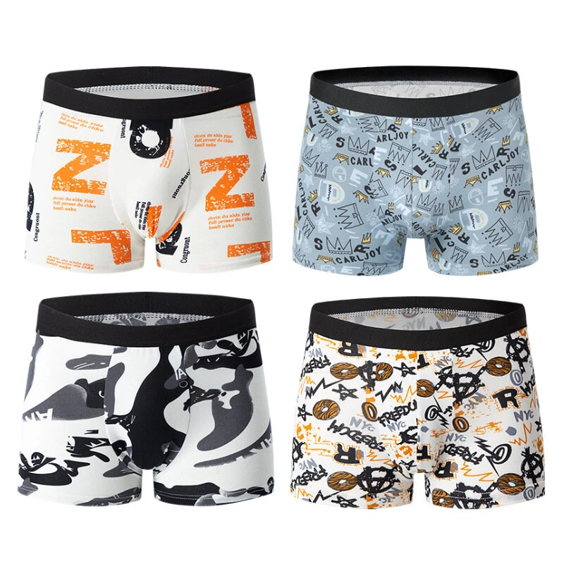 4pcs Men's Fashion Printed Underwear Comfortable And Breathable Men Boxers Briefs Thin Underwear Pants — view 10