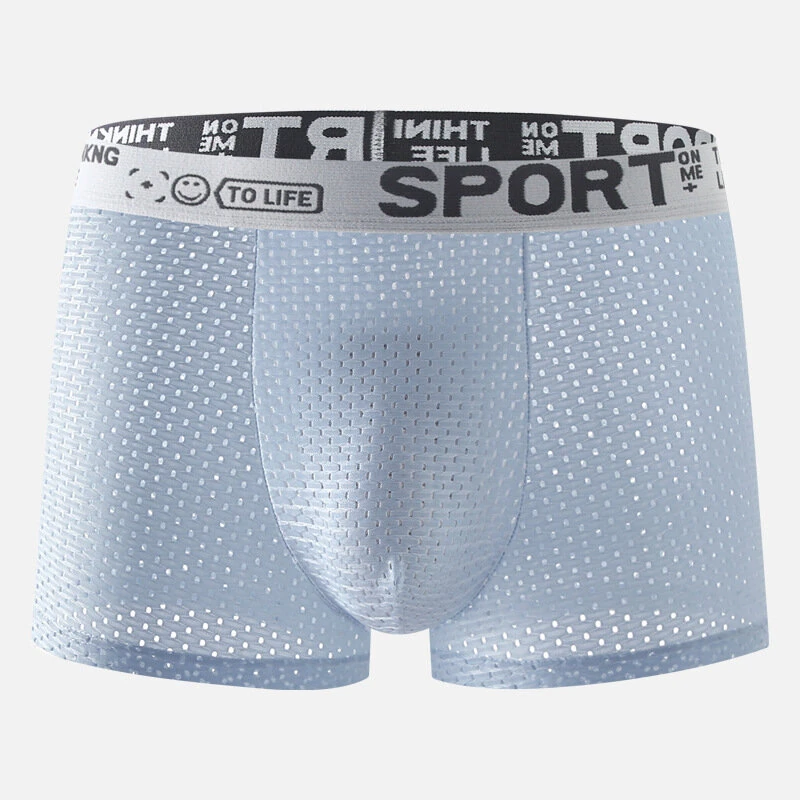 4pcs Men's Ice Silk Cool Boxer Briefs, Mesh Breathable Soft Comfy Stretchy Boxer Trunks, Sports Trunks, Multicolor Men's Underwear — view 8