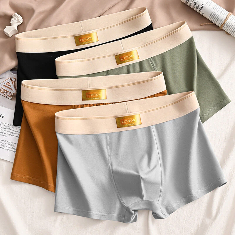 4pcs Men's Underwear Boxer Briefs Breathable Comfortable Short Leg Cotton Trunks Plus Size Panties Underwear L-4XL — view 11