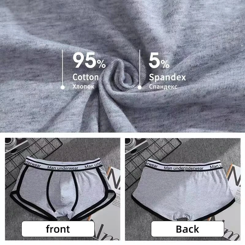 4PCS Men's Underwear Cotton Boxer Shorts Fashion Casual Boxer Shorts High Quality Sleep Panties Comfortable Breathable Underwear — view 8