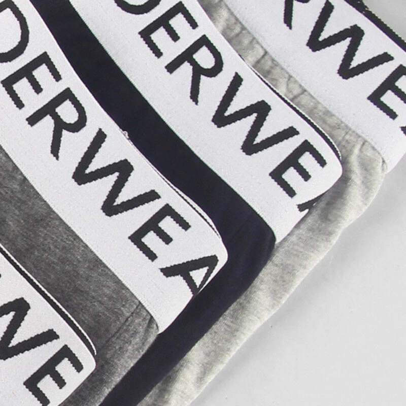 4pcs Men's Underwear, Fashion Waistband Cotton Casual Mid-waist Boxer Briefs Shorts, Breathable Comfy Stretchy Boxer Trunks, Sports Shorts — view 3