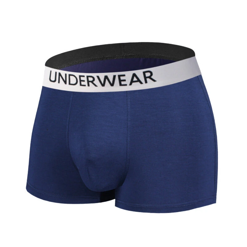 4pcs Men's Underwear, Fashion Waistband Cotton Casual Mid-waist Boxer Briefs Shorts, Breathable Comfy Stretchy Boxer Trunks, Sports Shorts — view 5