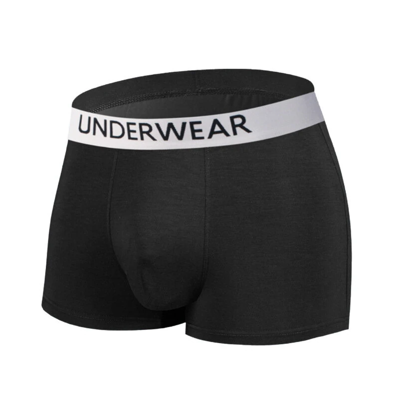 4pcs Men's Underwear, Fashion Waistband Cotton Casual Mid-waist Boxer Briefs Shorts, Breathable Comfy Stretchy Boxer Trunks, Sports Shorts — view 7