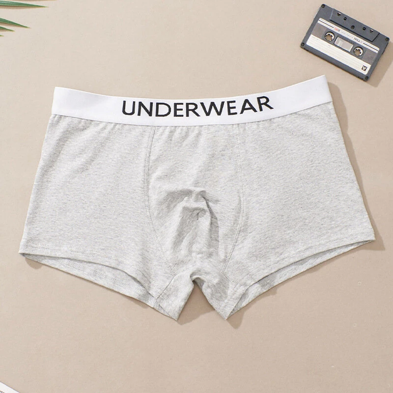4pcs Men's Underwear, Fashion Waistband Cotton Casual Mid-waist Boxer Briefs Shorts, Breathable Comfy Stretchy Boxer Trunks, Sports Shorts — view 9