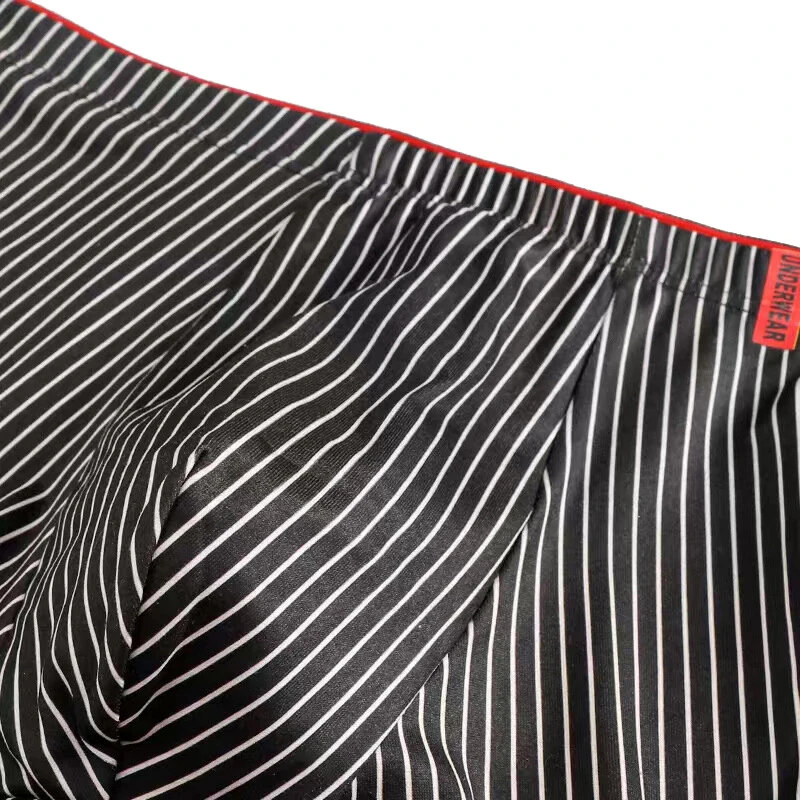 4pcs Men's Underwear Sports Boxers, Casual Striped Boxer Trunks, Breathable Comfy High Stretch Boxer Panties — view 4