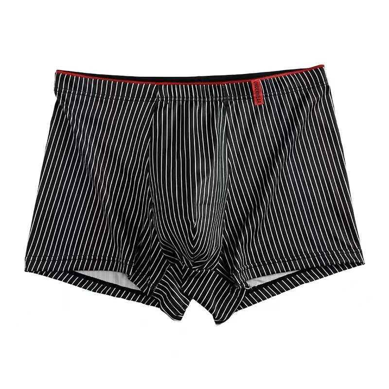 4pcs Men's Underwear Sports Boxers, Casual Striped Boxer Trunks, Breathable Comfy High Stretch Boxer Panties — view 7