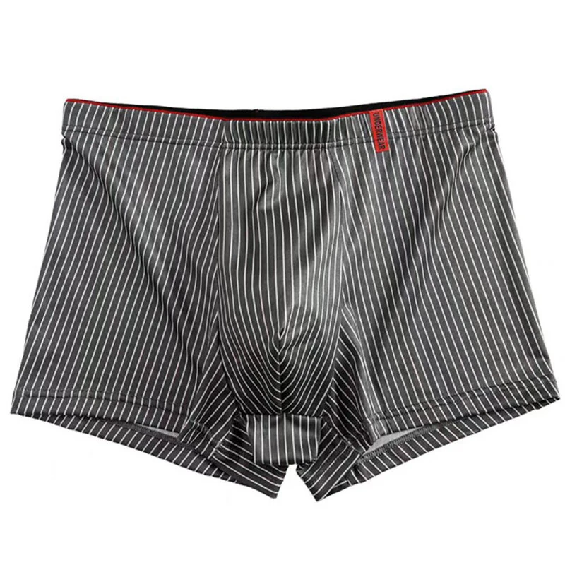 4pcs Men's Underwear Sports Boxers, Casual Striped Boxer Trunks, Breathable Comfy High Stretch Boxer Panties — view 9