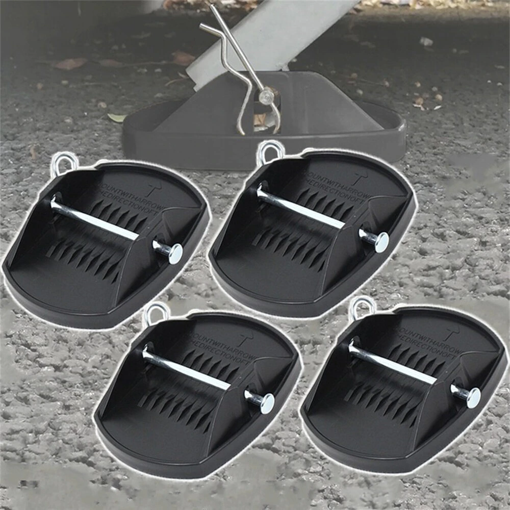 4pcs Outdoor Corner Steady Pads Metal Pin Caravan Jack Pad Feet RV Accessories — view 8