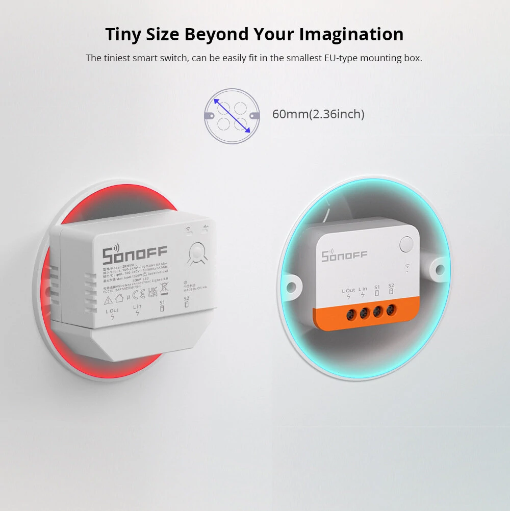 4Pcs Sonoff ZBMINI L2 Smart Zigbe3.0 Switch No Neutral Required Intelligent Two-way Control Relay Module Timer Voice Control with Alexa Google Zigbe Hubs — view 5