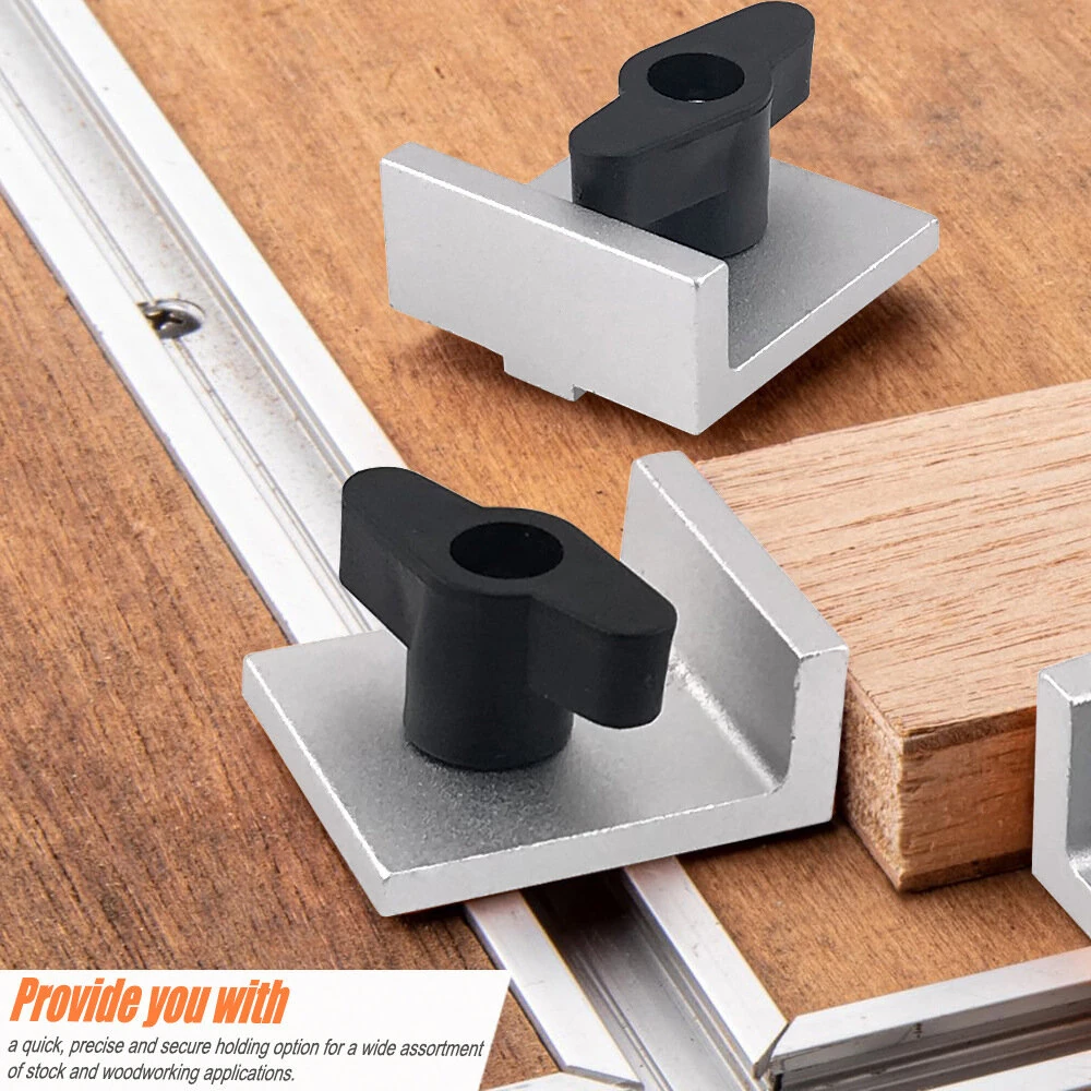4Pcs T Track Stop Block for T-Track Low-Profile Design Precision CNC Router Table Clamp For Woodworking Sanding and Routing — Pricio
