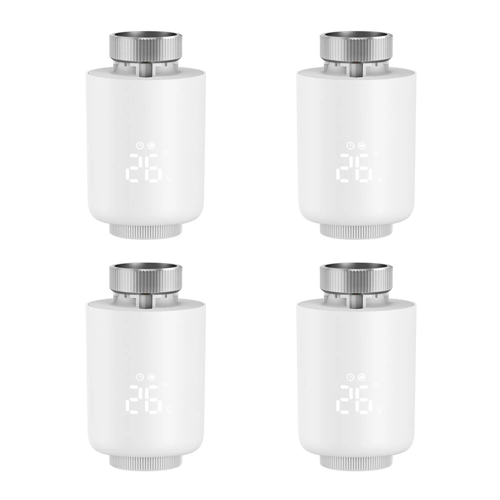 4Pcs Tuya Zigbe Smart Thermostat Radiator Valve Temperature Schedule Setting Window Open Detection Function APP Remote Voice Control Work with Alexa Google Assistance — view 2