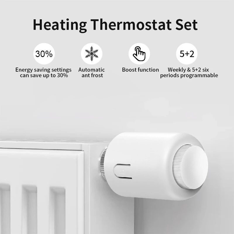 4Pcs Tuya Zigbe Smart Thermostat Radiator Valve Temperature Schedule Setting Window Open Detection Function APP Remote Voice Control Work with Alexa Google Assistance — view 6