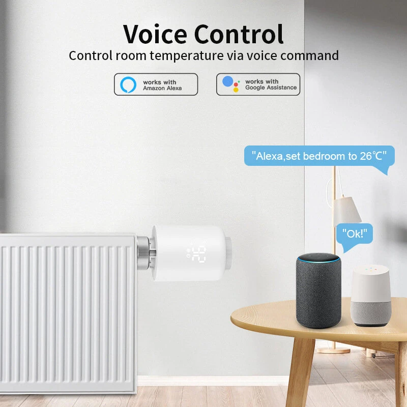 4Pcs Tuya Zigbe Smart Thermostat Radiator Valve Temperature Schedule Setting Window Open Detection Function APP Remote Voice Control Work with Alexa Google Assistance — view 7