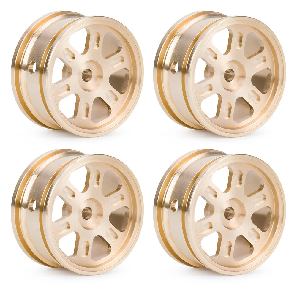 4PCS Upgraded Brass Wheel Rims 0.7'' for Axial SCX30 1/30 RC Car Vehicles Models Spare Parts — view 2