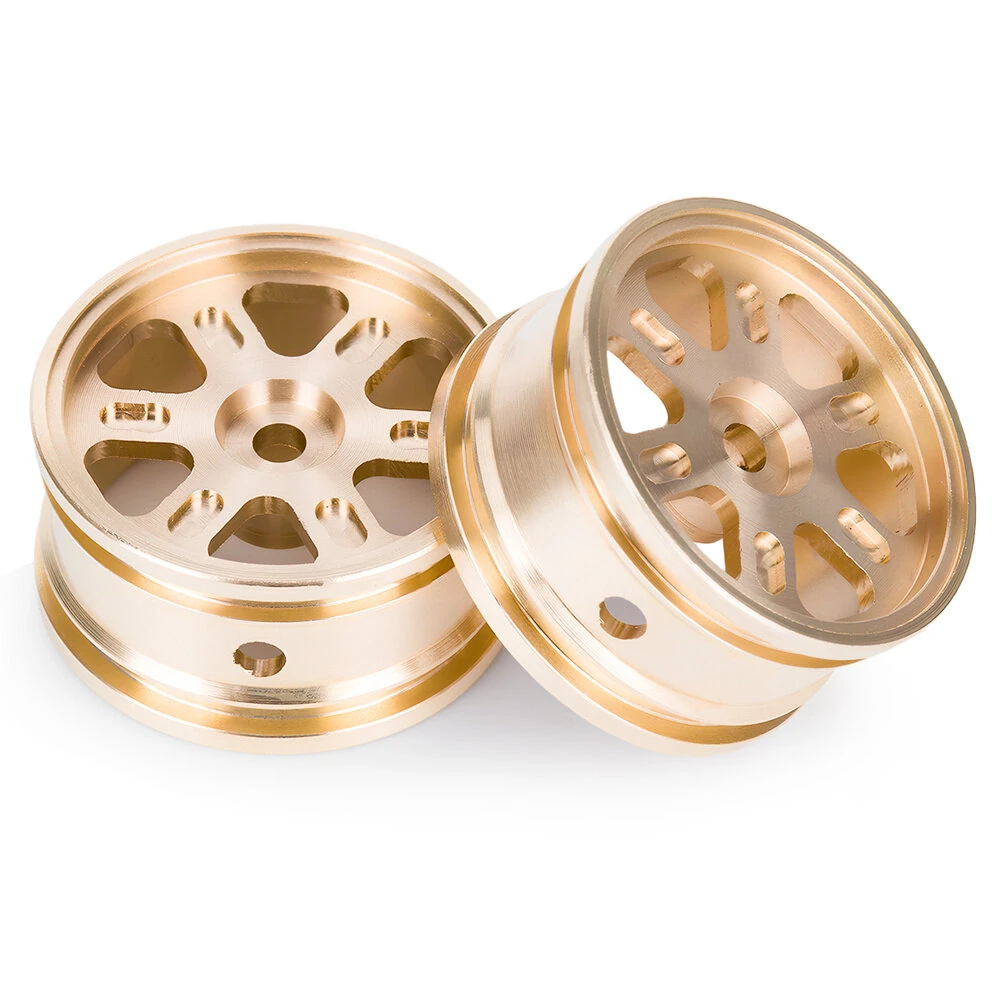4PCS Upgraded Brass Wheel Rims 0.7'' for Axial SCX30 1/30 RC Car Vehicles Models Spare Parts — view 4