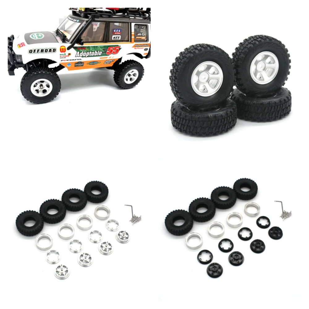 4PCS Upgraded RC Car Parts Tires Metal Wheel Rims for JXC LR1801 1/18 Rock Crawler Off-Road Truck Vehicles Models Spare Replacement Accessories — image 1