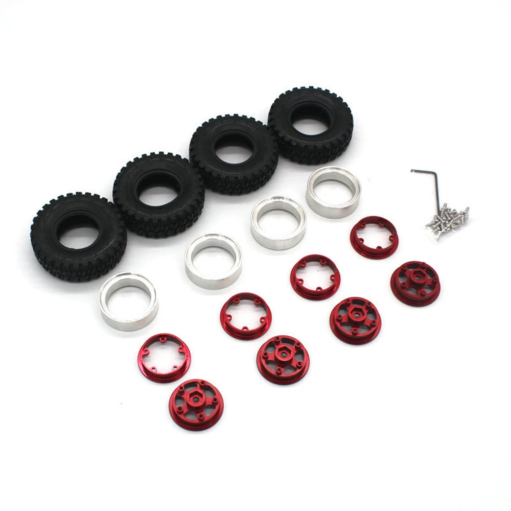 4PCS Upgraded RC Car Parts Tires Metal Wheel Rims for JXC LR1801 1/18 Rock Crawler Off-Road Truck Vehicles Models Spare Replacement Accessories — view 2