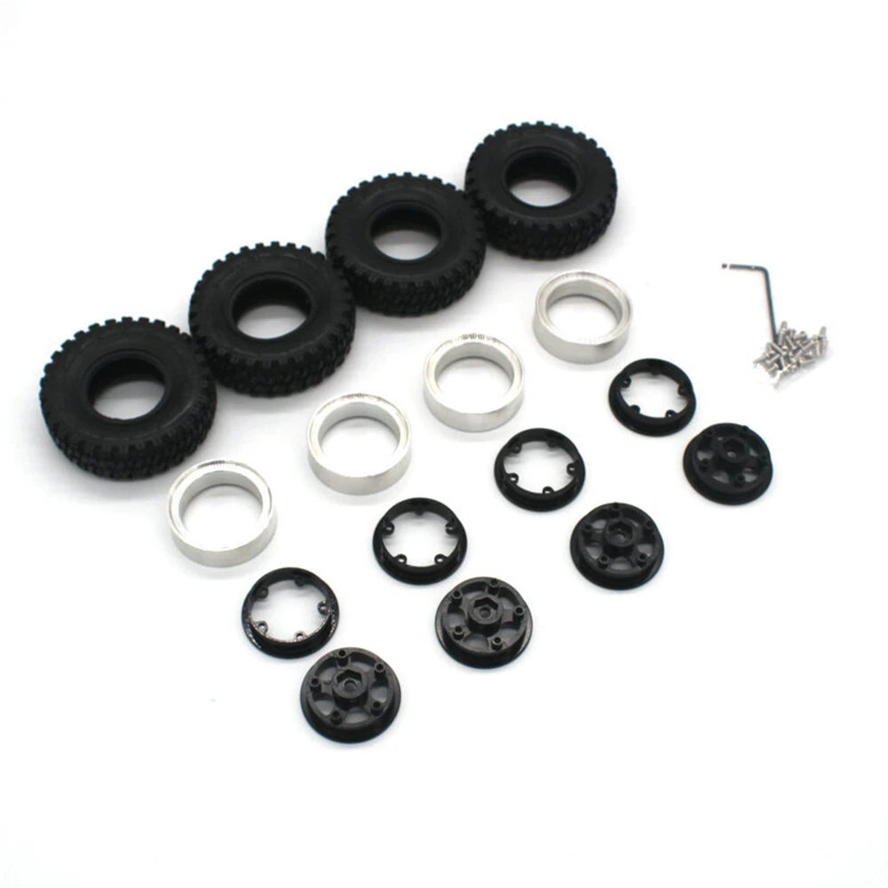 4PCS Upgraded RC Car Parts Tires Metal Wheel Rims for JXC LR1801 1/18 Rock Crawler Off-Road Truck Vehicles Models Spare Replacement Accessories — view 4