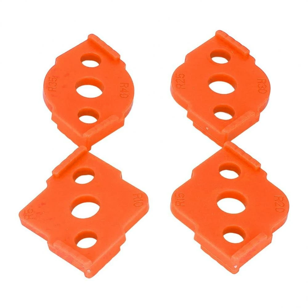 4pcs Woodworking Router Corner Templates Jig R Angle Routing Curved Corner Milling Circular Radian High Hardness ABS Tool — view 4
