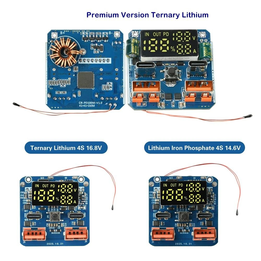 4S PD100W Fast Charging Module 20V5A Charge/Discharge Integrated Buck-Boost Module High-Power Output Bidirectional Charging Circuit Board — view 6