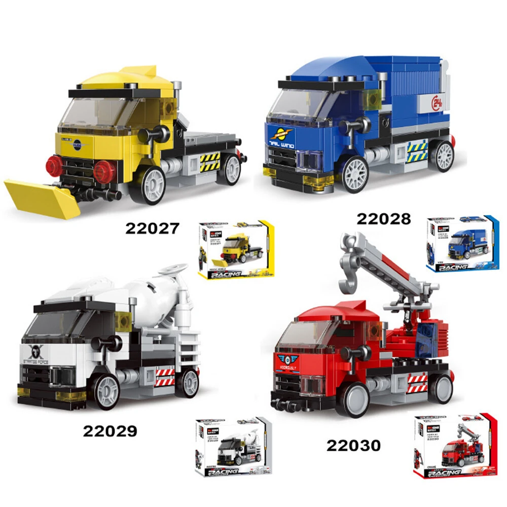 4Set / 6Set Mini Pullback Car Construction Racing Car Model Building Block Assembly Kit Vehicle Toy Children Gift — view 4
