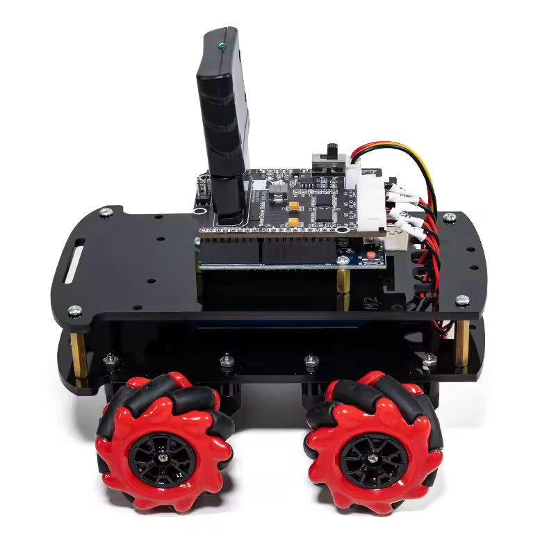4WD Smart Car Chassis Mecanum Wheel Tracking DIY Kit Omnidirectional Wheel Four-wheel Drive Robot Remote Control Car — view 3