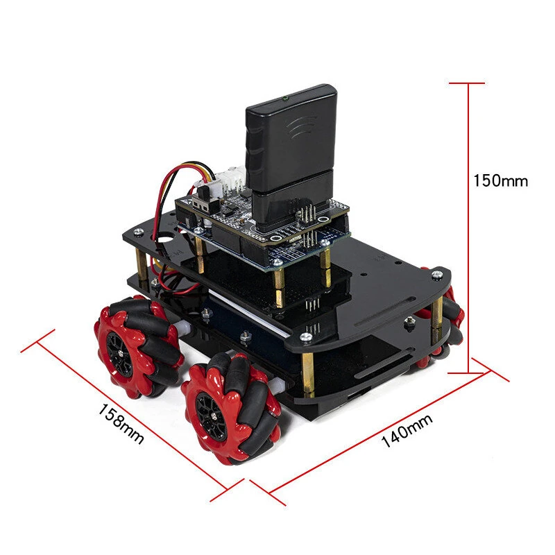 4WD Smart Car Chassis Mecanum Wheel Tracking DIY Kit Omnidirectional Wheel Four-wheel Drive Robot Remote Control Car — view 6